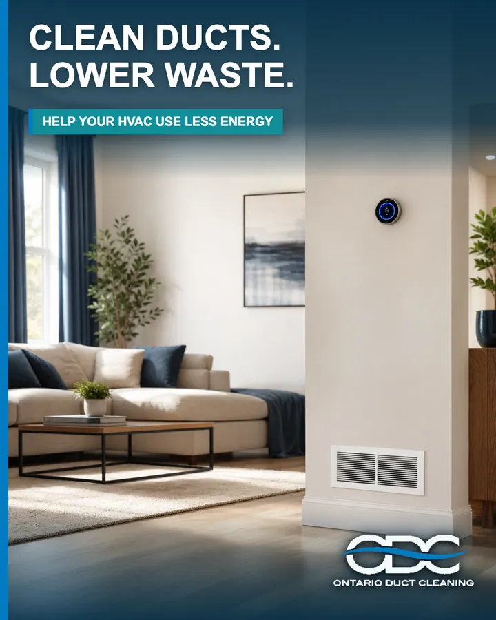 How Clean Ducts Help Your HVAC System Use Less Energy portrait social graphic