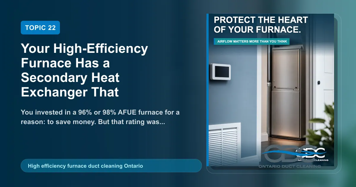 Your High-Efficiency Furnace Has a Secondary Heat Exchanger That Contaminated Ducts Are Can Strain landscape blog and social preview concept