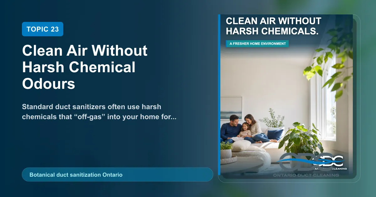 Clean Air Without Harsh Chemical Odours landscape blog and social preview concept
